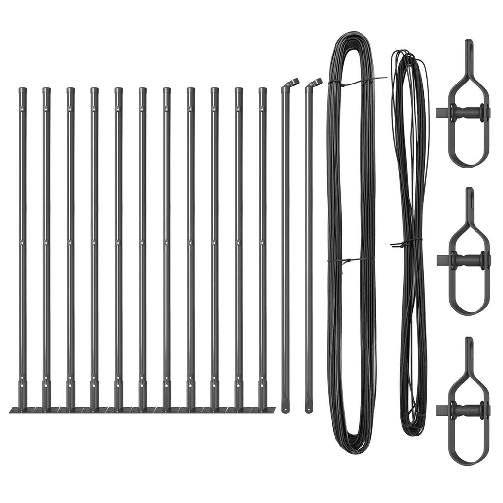 vidaXL Πόposts με Βάσεις 13 τεμ Ø32mm 50cm Γαλβανισμένο Χάλυβα