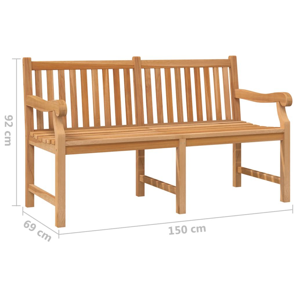 vidaXL Παγκάκι Κήπου 150 εκ. από Μασίφ Ξύλο Teak