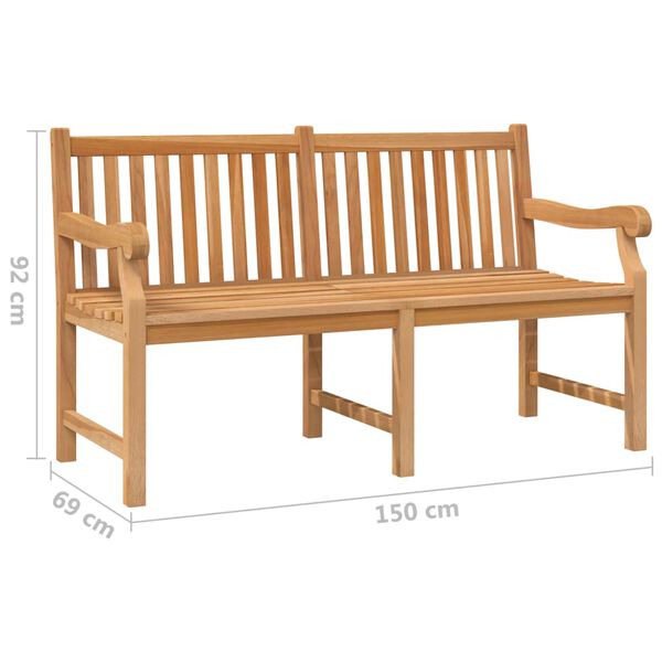 vidaXL Παγκάκι Κήπου 150 εκ. από Μασίφ Ξύλο Teak
