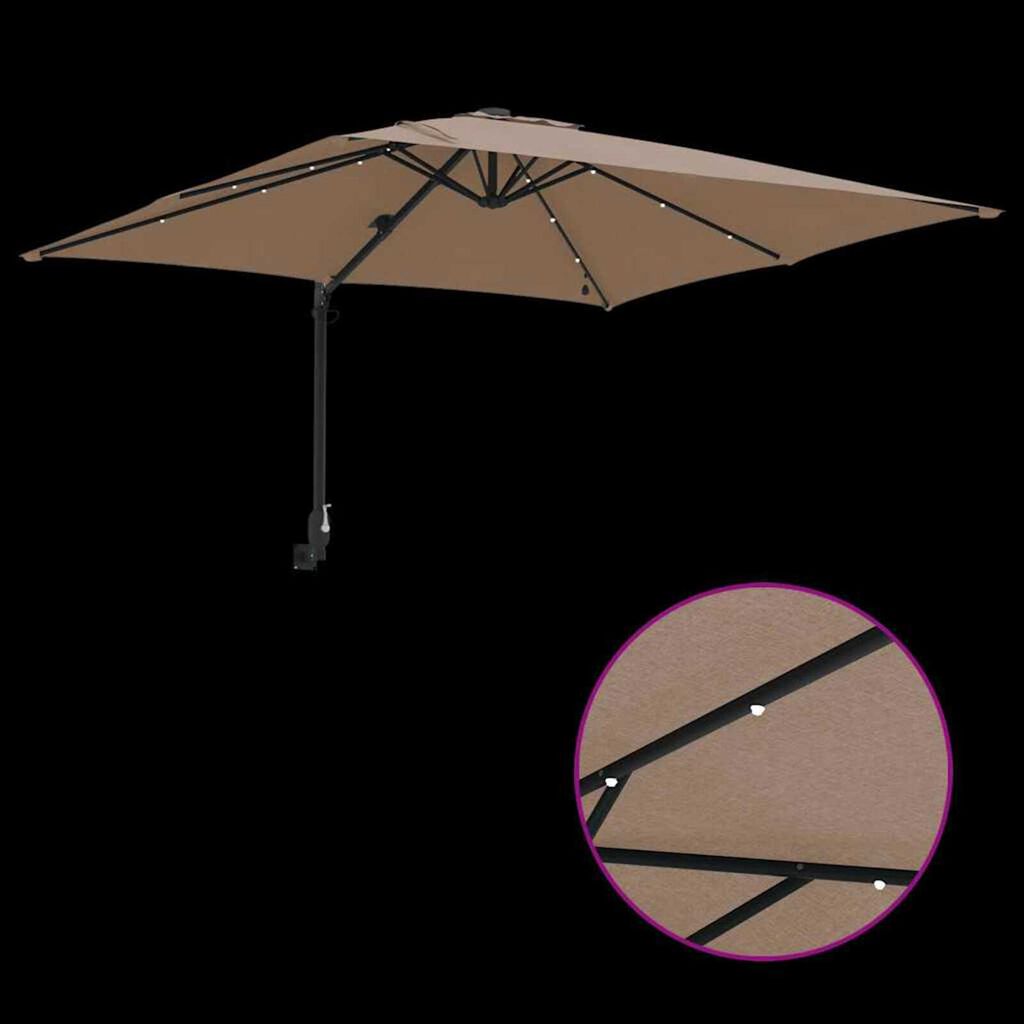 vidaXL Ομπρέλα Κήπου Taupe 248.5 x 247.5 x 160 εκ. ύφασμα