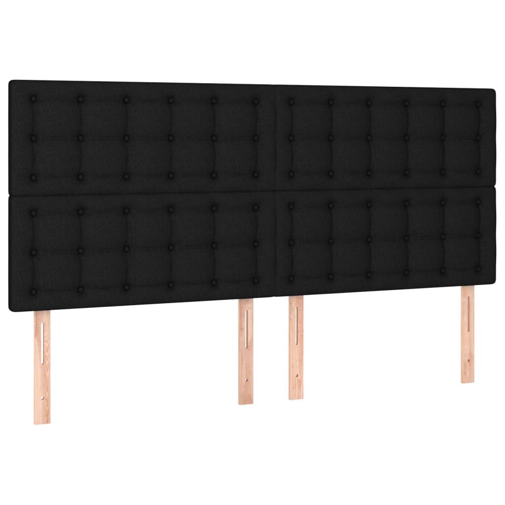 vidaXL Κρεβάτι Boxspring με Στρώμα Μαύρο 160x200 εκ. Υφασμάτινο