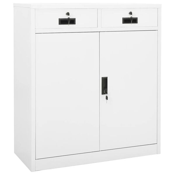 vidaXL Ντουλάπα Γραφείου Λευκή 90 x 40 x 102 εκ. Ατσάλινη