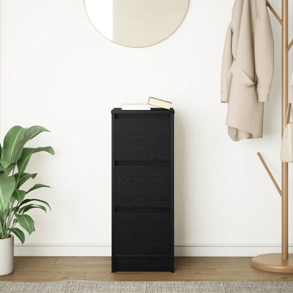 vidaXL Sideboard &Mu;&alpha;ύ&rho;&eta; &beta;&epsilon;&lambda;&alpha;&nu;&iota;&delta;&iota;ά 29,5x34x76 cm &Kappa;&alpha;&tau;&alpha;&sigma;&kappa;&epsilon;&upsilon;&alpha;&sigma;&mu;έ&nu;&omicron; &xi;ύ&lambda;&omicron;