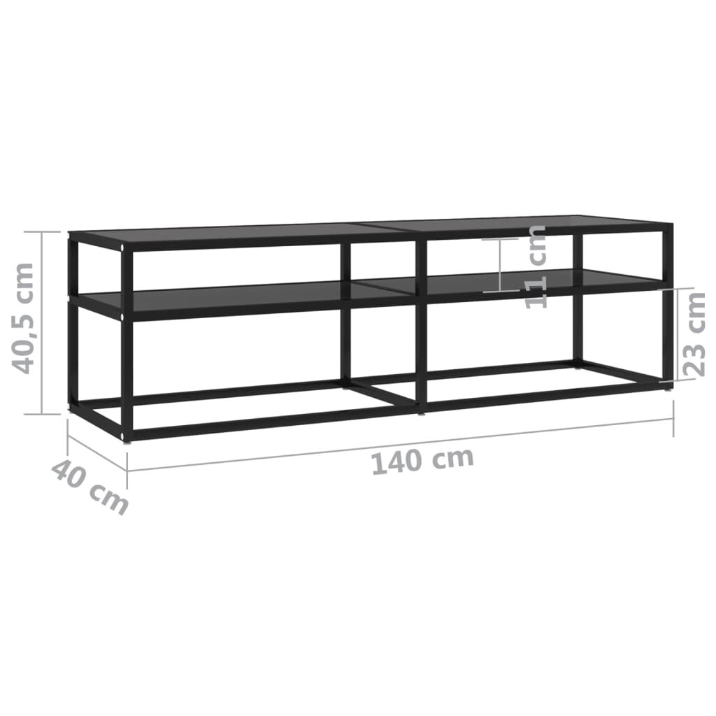 vidaXL Έπιπλο Τηλεόρασης Μαύρο 140 x 40 x 40,5 εκ. από Γυαλί Ασφαλείας