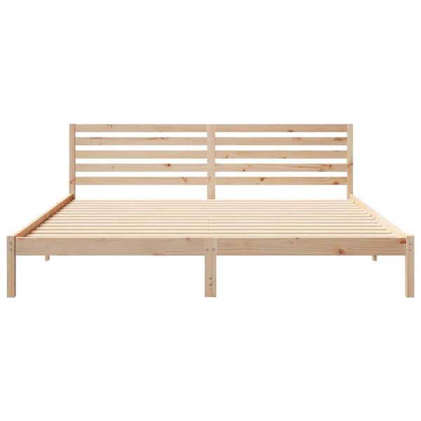 vidaXL Σκελετός Κρεβατιού Καφέ 200 x 220 cm Μασίφ ξύλο πεύκου