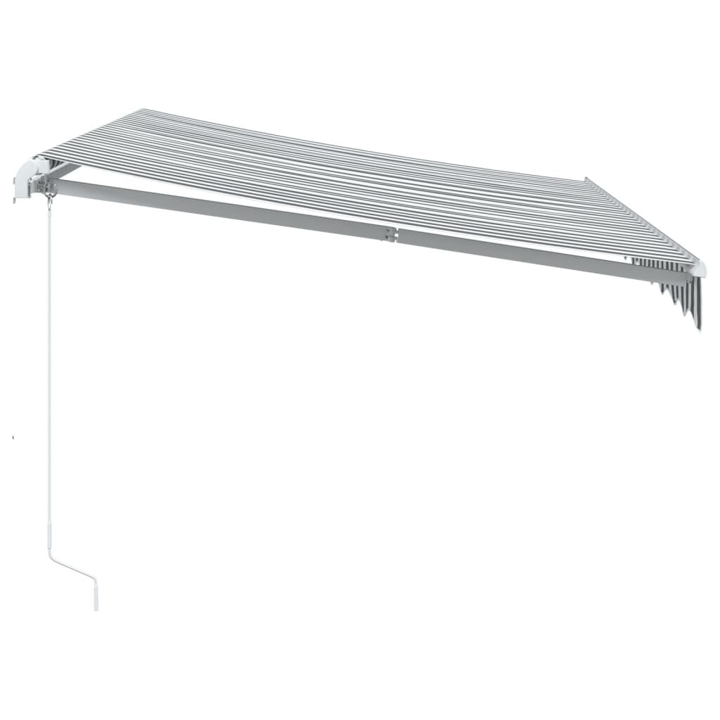 vidaXL Τέντα Πτυσσόμενη Χειροκίνητη με LED Ανθρακί / Λευκή 300x250 εκ.