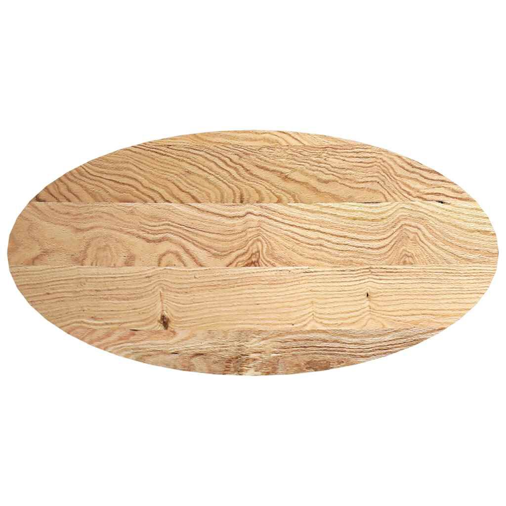 vidaXL Επιτραπέζια επιφάνεια 120x60x4 εκ. από Μασίφ Ξύλο Δρυός Οβάλ