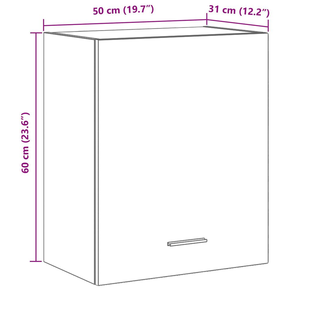 vidaXL Μαύρος Δρύινος Κάτω Ντουλάπι με Συρτάρι - 30x46x81,5 εκ