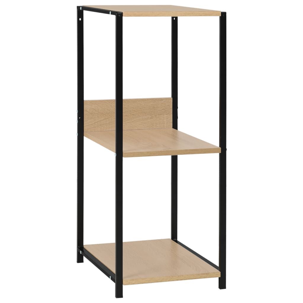 vidaXL Ραφιέρα Ίσια Μικρή Μαύρη/Δρυς 33,5x39,6x79,7 εκ. Επεξ. Ξύλο