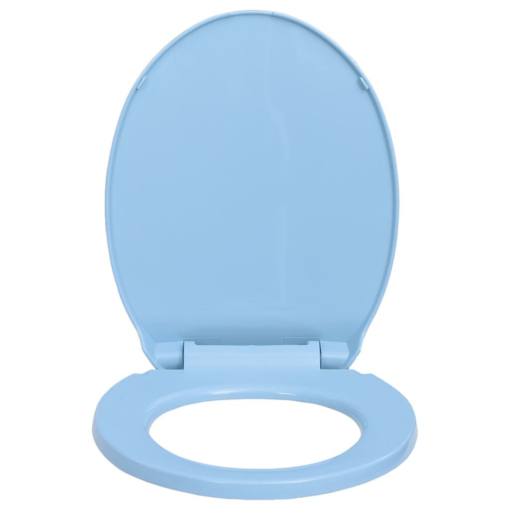 vidaXL Κάλυμμα Λεκάνης με Soft Close &amp; Quick Release Οβάλ Μπλε