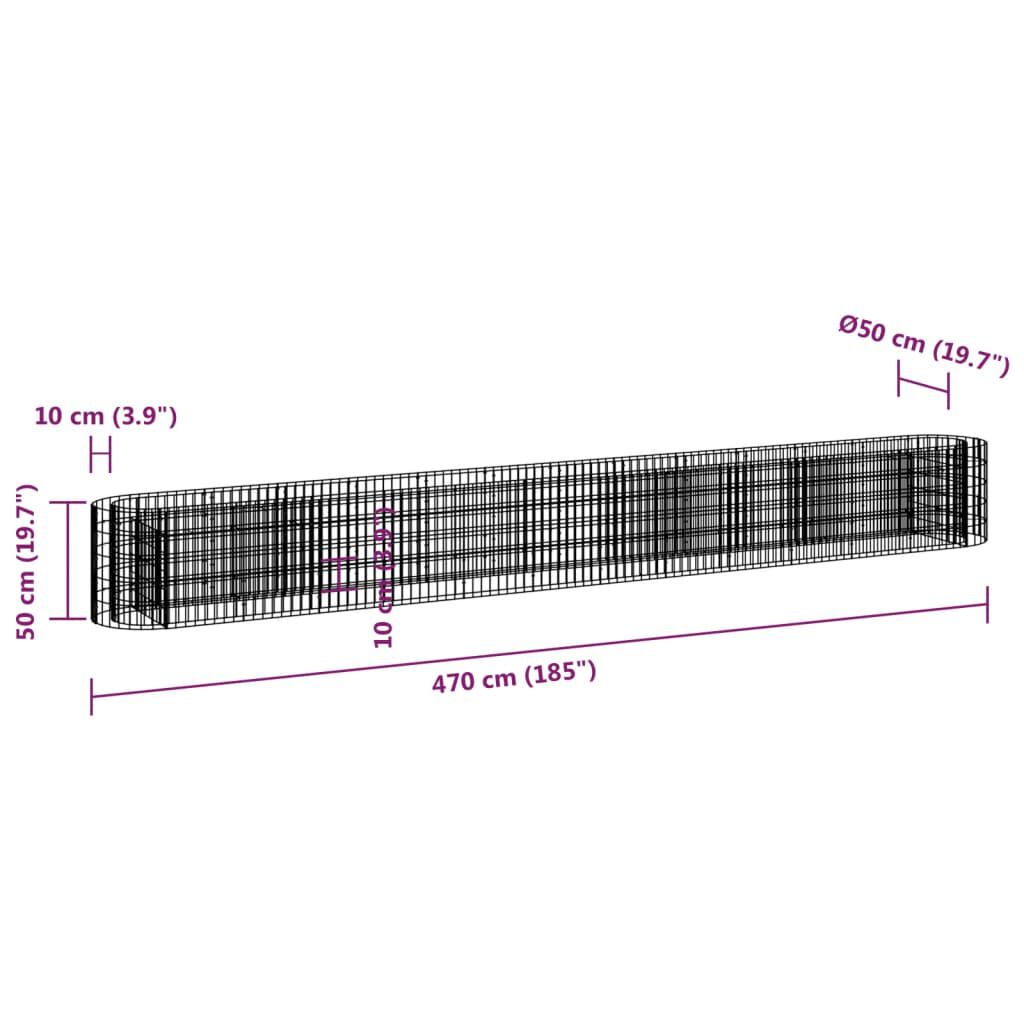 vidaXL Συρματοκιβώτιο-Γλάστρα Υπερυψωμένη 470x50x50 εκ. Γαλβαν. Ατσάλι