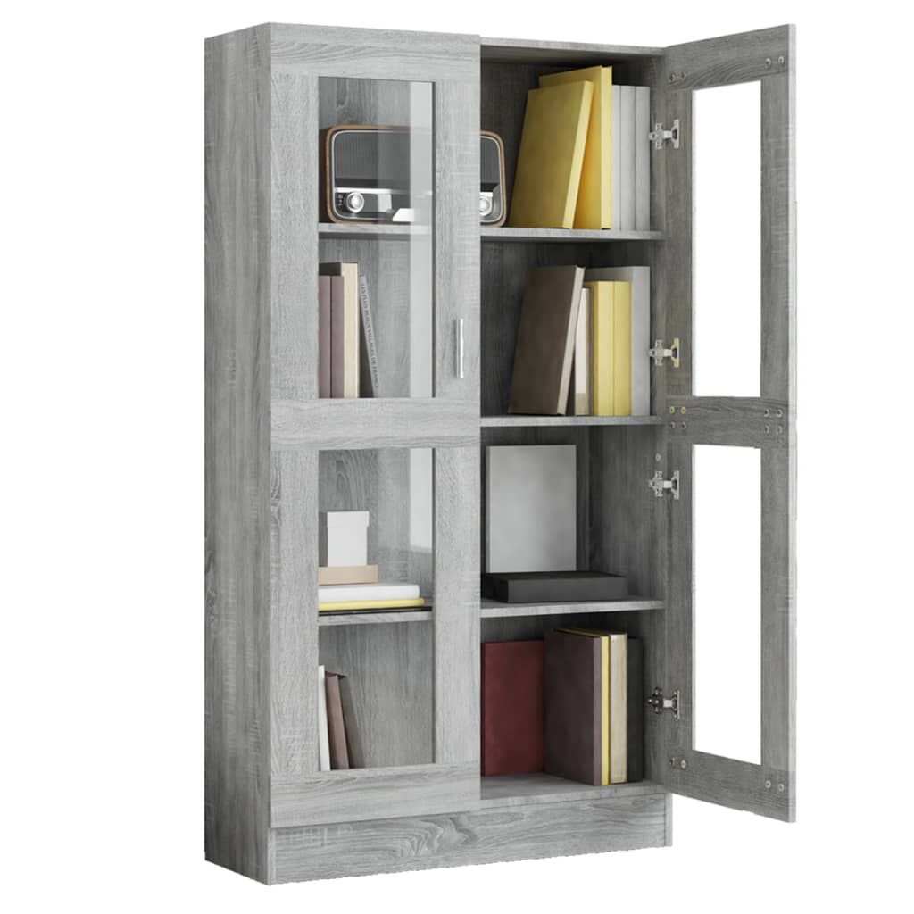 vidaXL Βιτρίνα Γκρι Sonoma 82,5 x 30,5 x 150 εκ. Επεξεργασμένο Ξύλο
