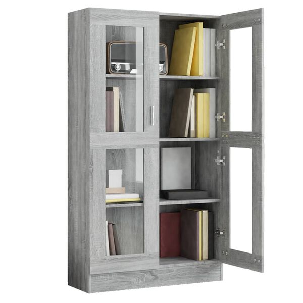 vidaXL Βιτρίνα Γκρι Sonoma 82,5 x 30,5 x 150 εκ. Επεξεργασμένο Ξύλο
