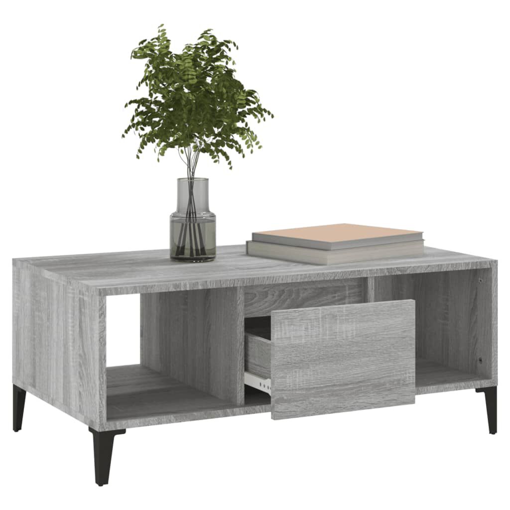 vidaXL Τραπεζάκι Σαλονιού Γκρι Sonoma 90x50x36,5εκ. Επεξεργασμένο Ξύλο