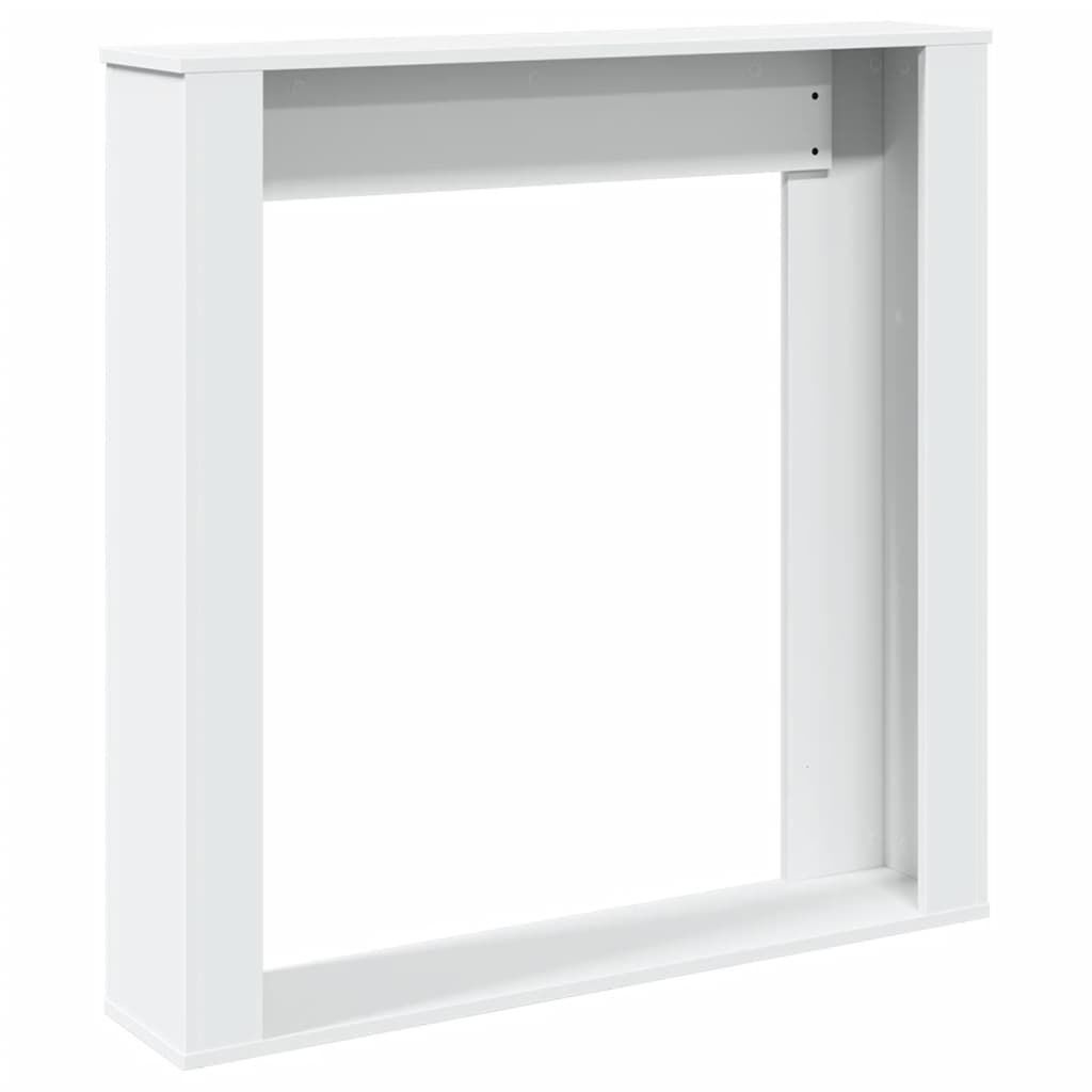 vidaXL Πλαίσιο Τζακιού Λευκό 100x20x100 εκ. από Επεξ. Ξύλο