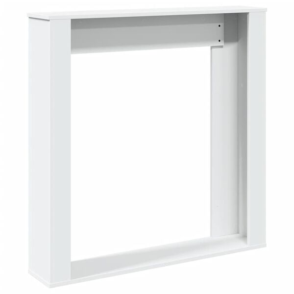 vidaXL Πλαίσιο Τζακιού Λευκό 100x20x100 εκ. από Επεξ. Ξύλο