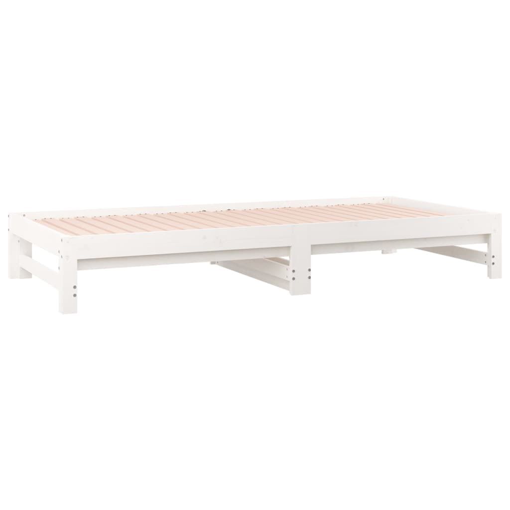 vidaXL Καναπές Κρεβάτι Συρόμενος Λευκός 2x(90x200) εκ. Μασίφ Πεύκο