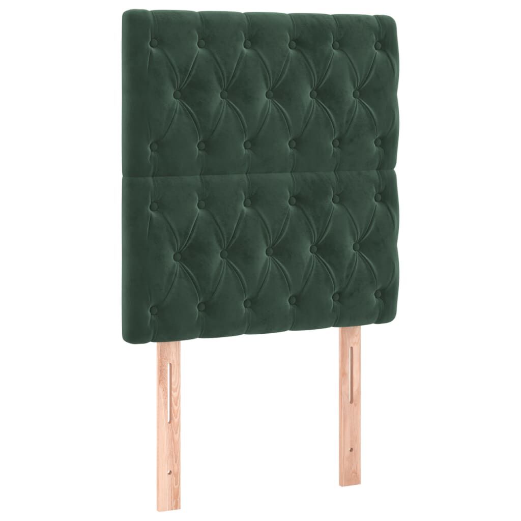 vidaXL Κρεβάτι Boxspring με Στρώμα Σκούρο Πράσινο 80x200 εκ. Βελούδινο