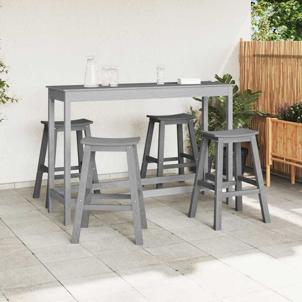 vidaXL Σετ Μπαρ Κήπου 4 pcs Ανοιχτό γκρι HDPE