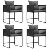 vidaXL Καρέκλες Κήπου 4 pcs Μαύρο και Ανθρακί 50.5 x 53.5 x 63.5 εκ.