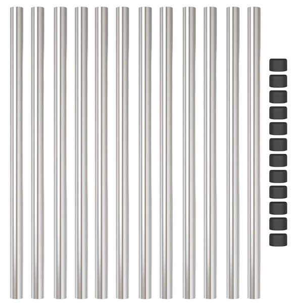 vidaXL Πό posts φράχτη 12 pcs Ασημί 100 cm Ατσάλι με Επικάλυψη Πούδρας