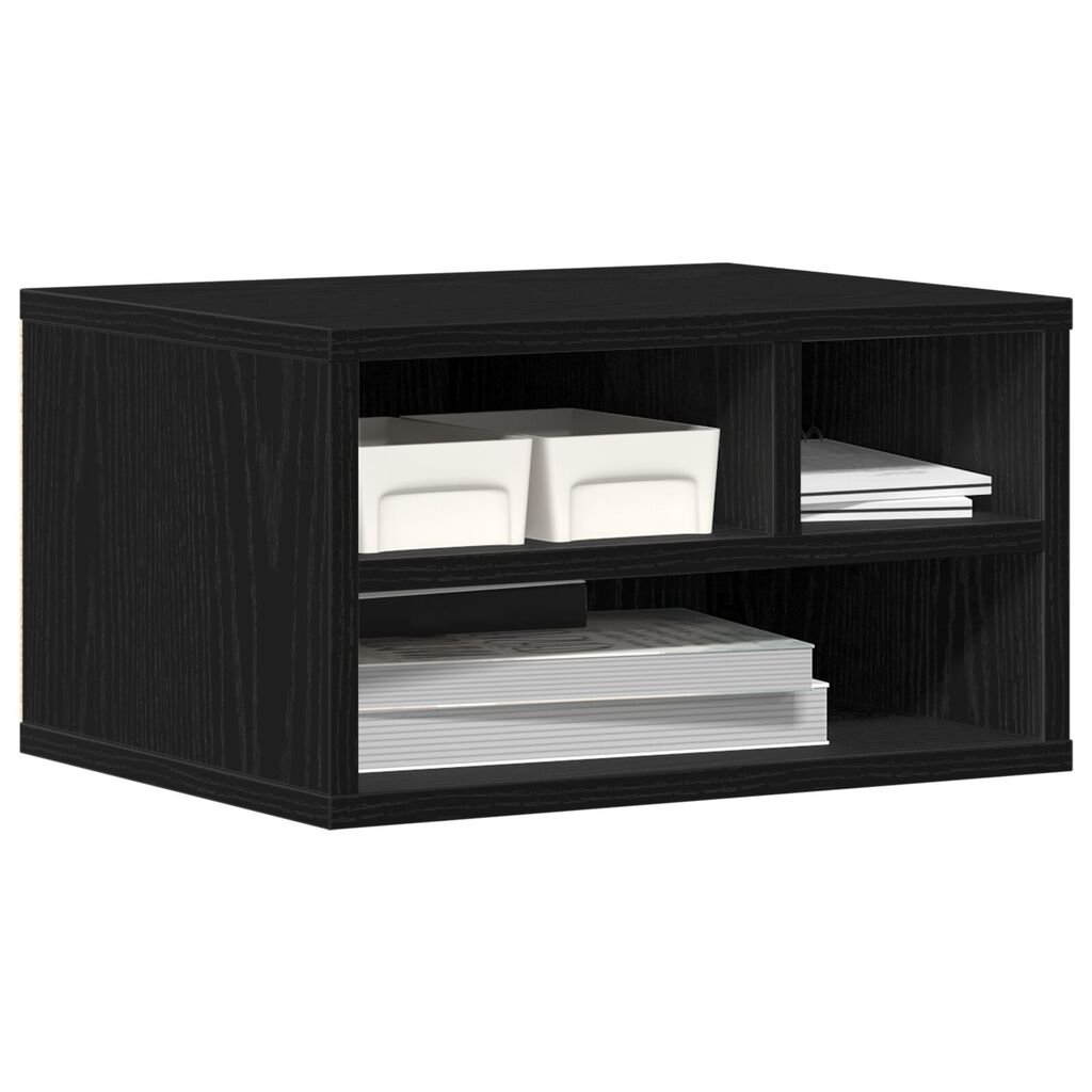 vidaXL Σταντ Εκτυπωτή Μαύρη Δρυς 40x32x22,5 cm Κατασκευασμένο Ξύλο