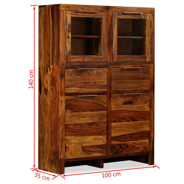 vidaXL Μπουφές Ψηλός 100 x 35 x 140 εκ. από Μασίφ Ξύλο Sheesham