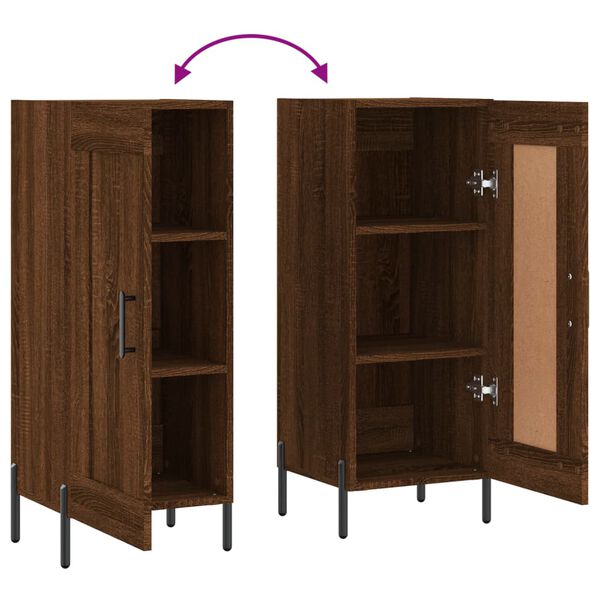 vidaXL Ντουλάπι Καφέ Δρυς 34,5 x 34 x 90 εκ. Επεξεργασμένο Ξύλο