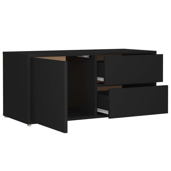 vidaXL Έπιπλο Τηλεόρασης Μαύρο 80 x 34 x 36 εκ. από Επεξ. Ξύλο