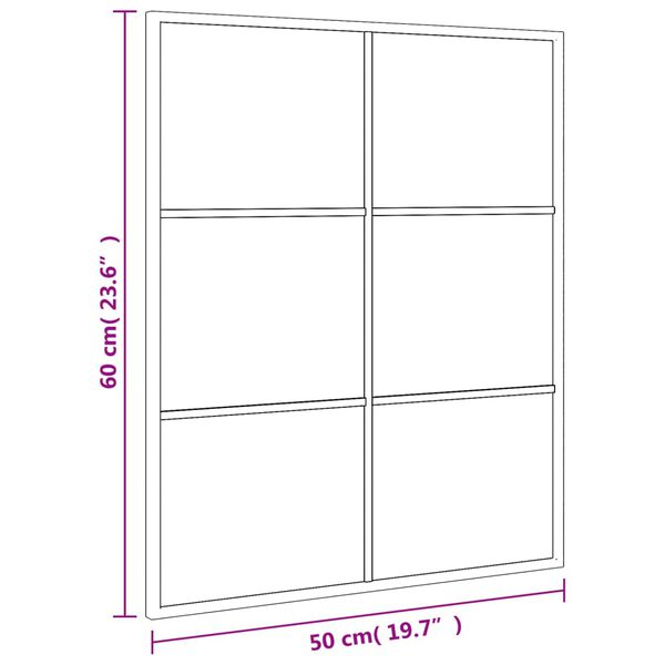 vidaXL Καθρέφτης Ορθογώνιος Μαύρος 50 x 60 εκ. από Σίδερο