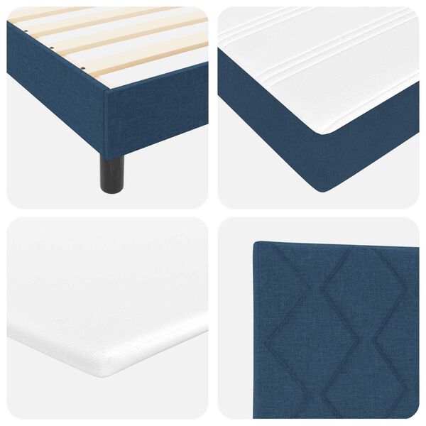 vidaXL Κρεβάτι box spring με στρώμα με στρώμα Μπλε 80 x 200 cm ύφασμα