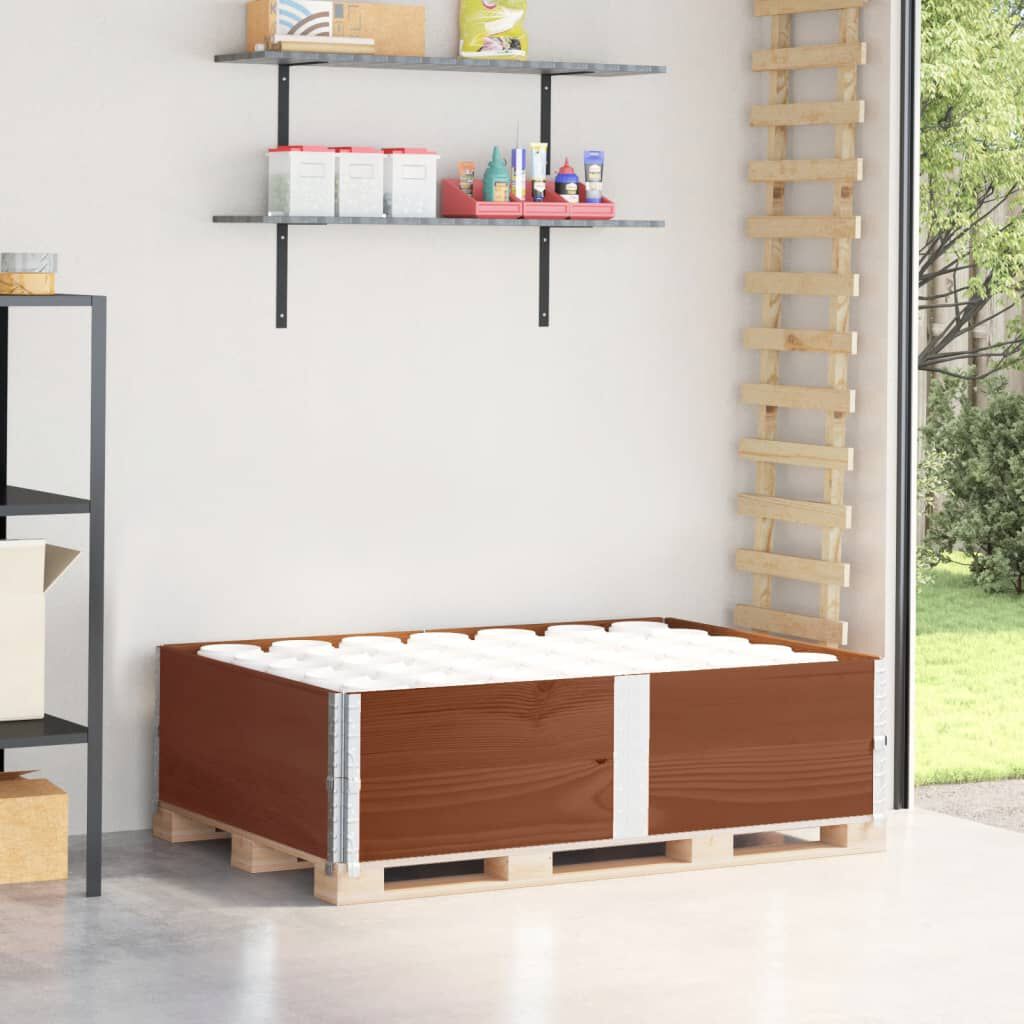 vidaXL Κολάρα Παλέτας 2 τεμ. Καφέ 150x100 εκ. από Μασίφ Ξύλο Πεύκου