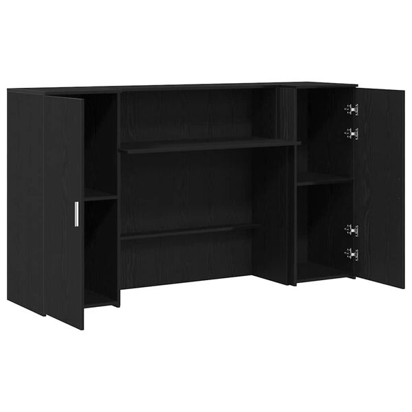 vidaXL Γραφείο υποδοχής Μαύρο Δρυς 180x50x103,5 εκ. Επεξεργασμένο Ξύλο