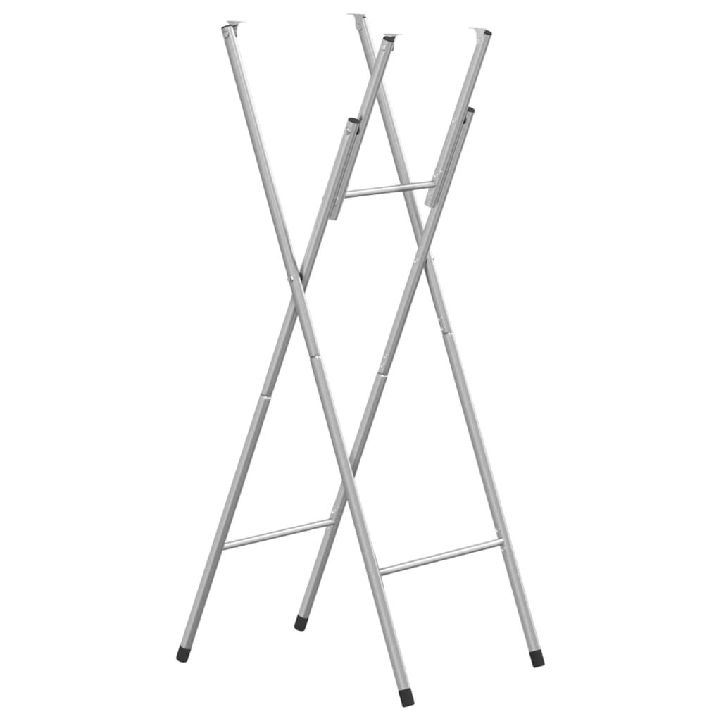 vidaXL Πόδια Τραπεζιού Μπαρ Πτυσσόμενα Ασημί 45x53x108εκ Γαλβ. Χάλυβας