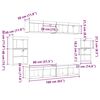 vidaXL Κέντρο Ψυχαγωγίας Επιτοίχιο 8 pcs Παλαιό ξύλο 40 x 28.5 x 40 εκ