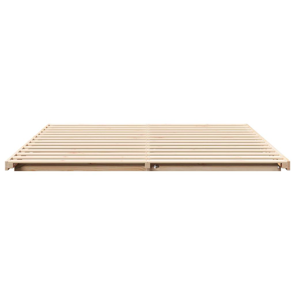 vidaXL Κρεβάτι δαπέδου Καφέ 180 x 210 cm Μασίφ ξύλο πεύκου