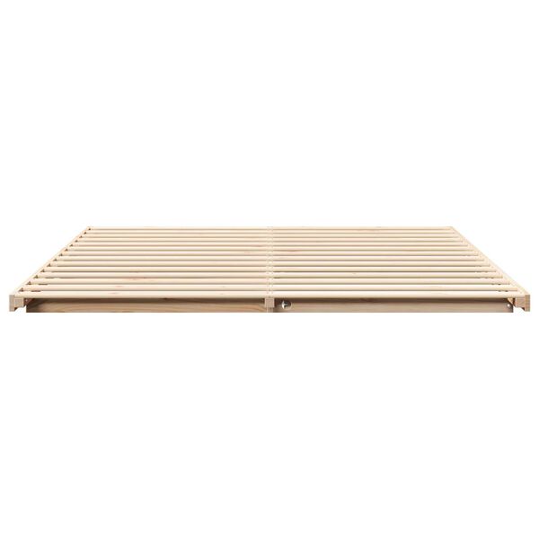 vidaXL Κρεβάτι δαπέδου Καφέ 180 x 210 cm Μασίφ ξύλο πεύκου