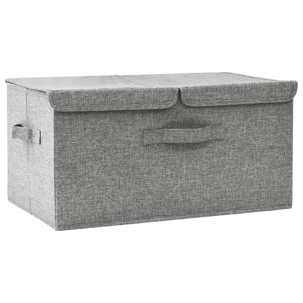 vidaXL Κουτί Αποθήκευσης Γκρι 50 x 30 x 25 εκ. Υφασμάτινο