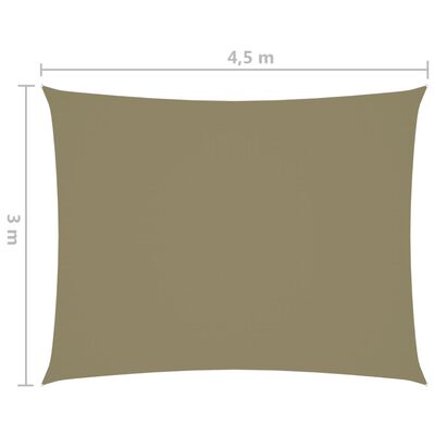vidaXL Πανί Σκίασης Ορθογώνιο Μπεζ 3 x 4,5 μ. από Ύφασμα Oxford