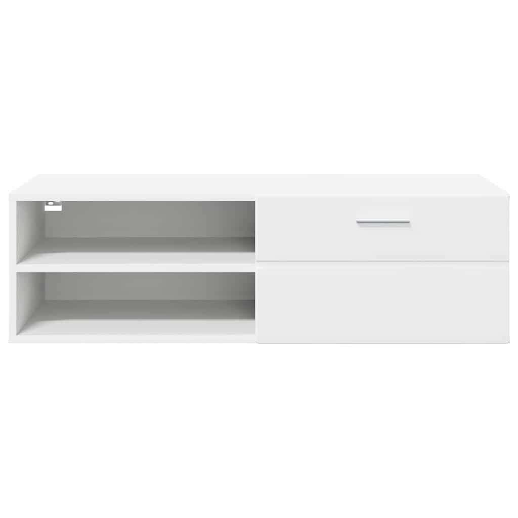vidaXL Ντουλάπι TV με ράφι Λευκό 100.5 x 39 x 30 εκ Επεξεργασμένο ξύλο