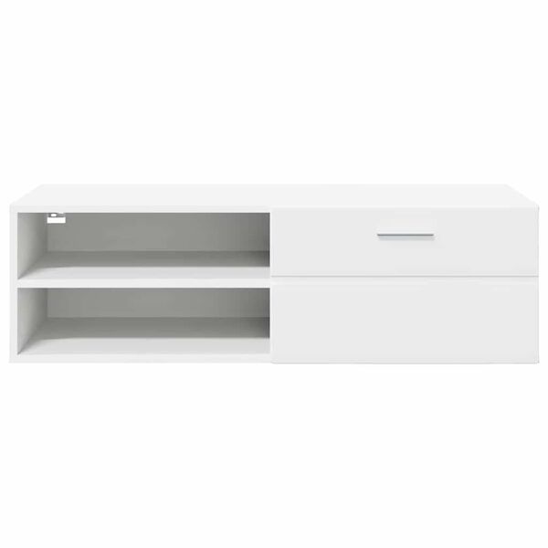vidaXL Ντουλάπι TV με ράφι Λευκό 100.5 x 39 x 30 εκ Επεξεργασμένο ξύλο