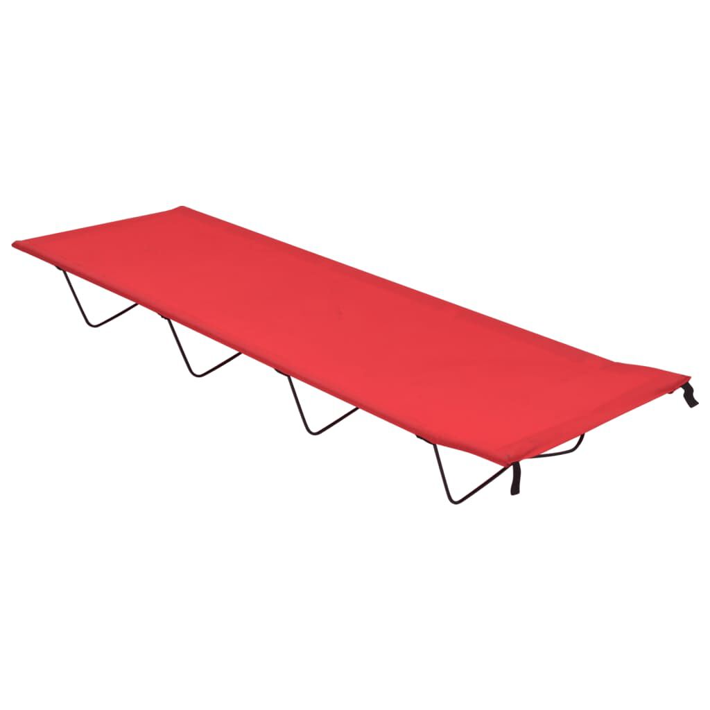 vidaXL Κρεβάτι Κάμπινγκ Κόκκινο 180 x 60 x 19 εκ. Ύφασ. Oxford/Ατσάλι