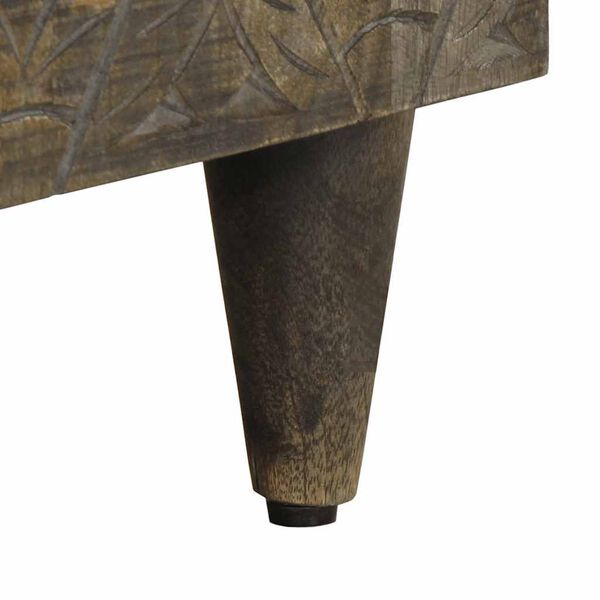 vidaXL Ντουλάπι τηλεόρασης ανοιχτό γκρι 80x31,5x46 cm μασίφ ξύλο Mango