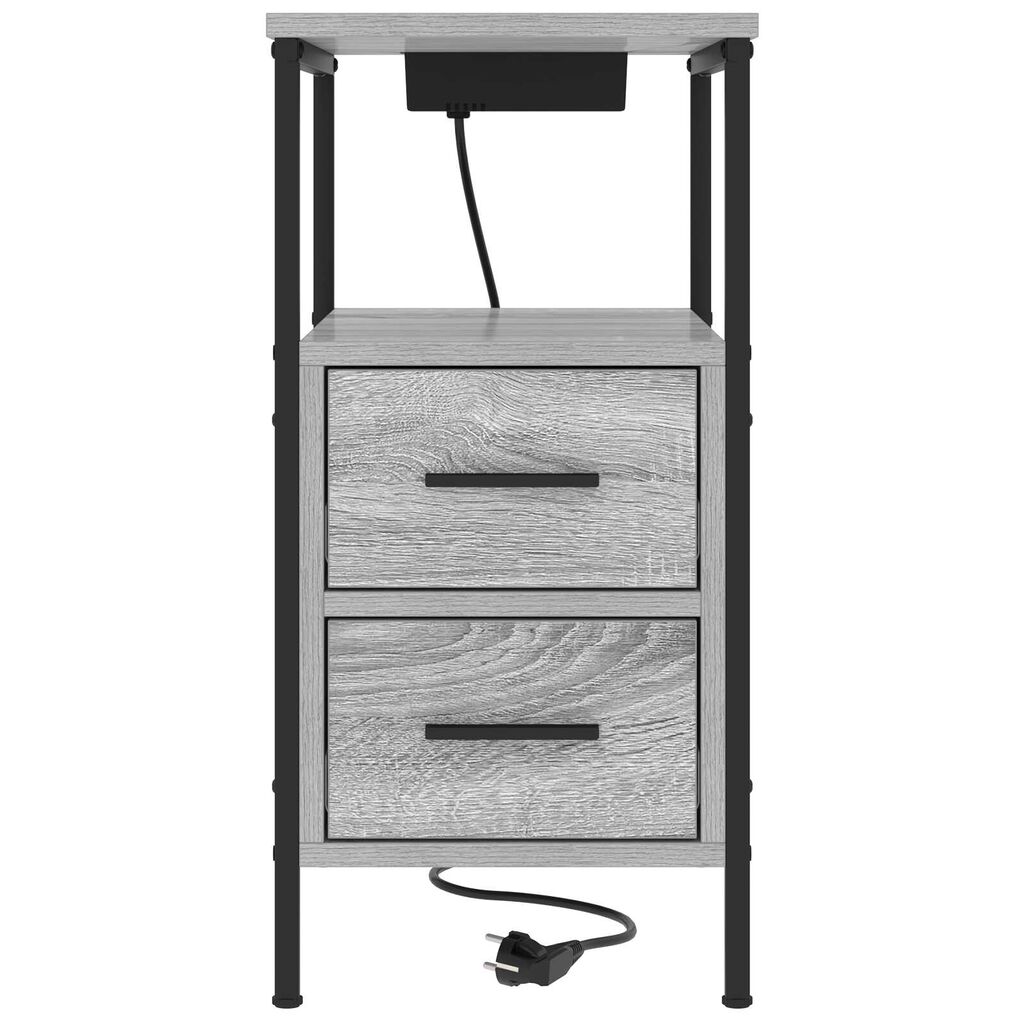 vidaXL Κουτιά Κρεβατοκάμαρας 2 pcs Γκρι sonoma 30 x 48 x 61 εκ