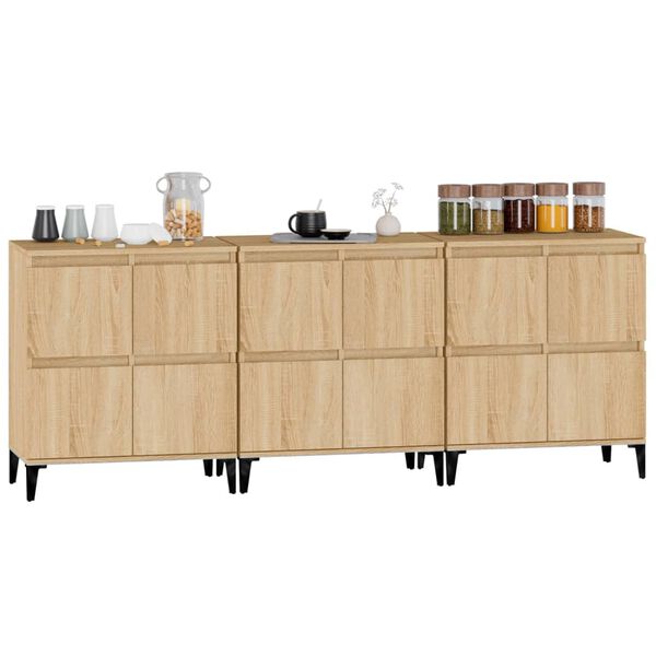 vidaXL Ντουλάπια 3 τεμ. Sonoma Δρυς 60x35x70 εκ. Επεξεργασμένο Ξύλο