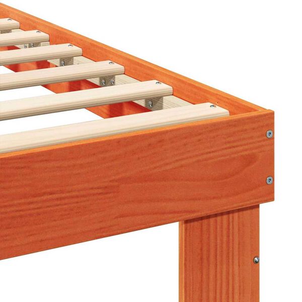 vidaXL Σκελετός Κρεβατιού Καφέ κεριού 90 x 190 cm Μασίφ ξύλο πεύκου