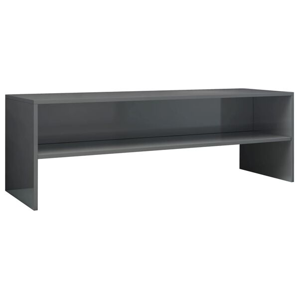 vidaXL Έπιπλο Τηλεόρασης Γυαλιστερό Γκρι 120 x 40 x 40 εκ. Επεξ. Ξύλο