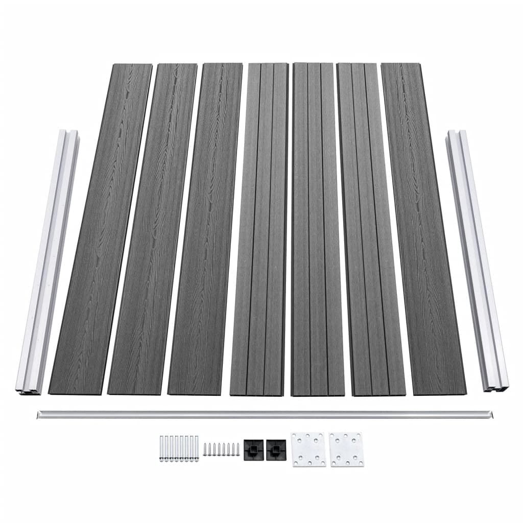 vidaXL Σετ Πάνελ Περίφραξης Γκρι 353 x 146 εκ. από WPC