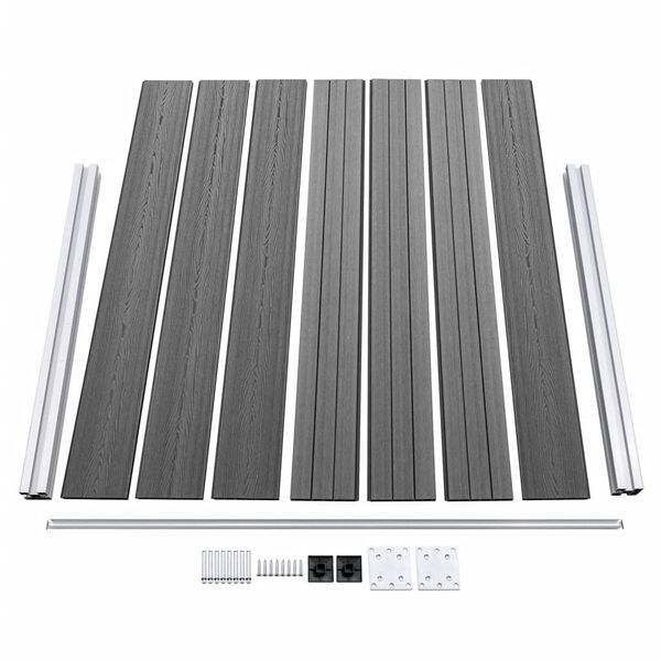 vidaXL Σετ Πάνελ Περίφραξης Γκρι 353 x 146 εκ. από WPC