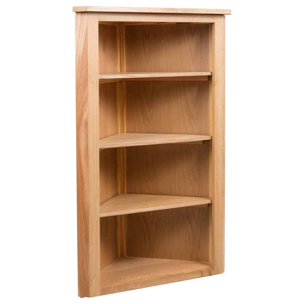 vidaXL Ραφιέρα Γωνιακή 59 x 36 x 100 εκ. από Μασίφ Ξύλο Δρυός